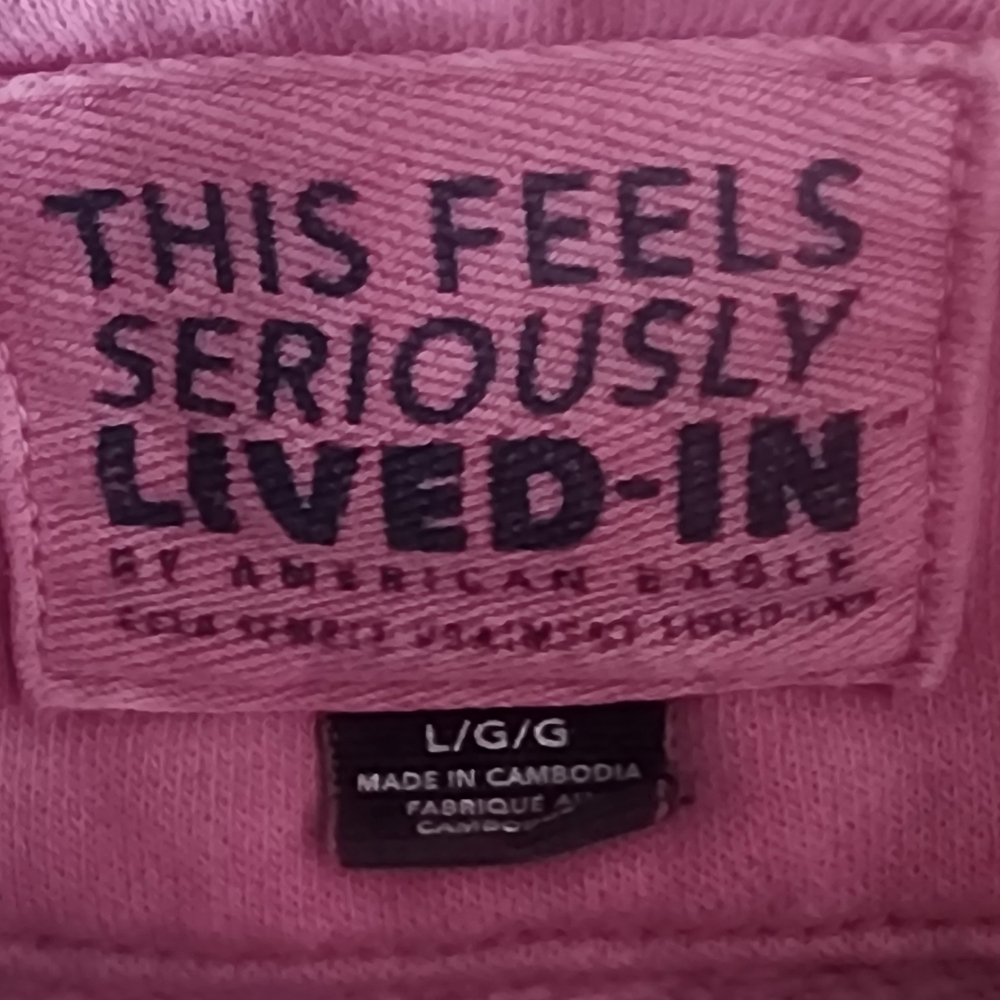 American Eagle Outfitters Pink Distressed Lived-In Sweatshirt - Picture 3 of 5